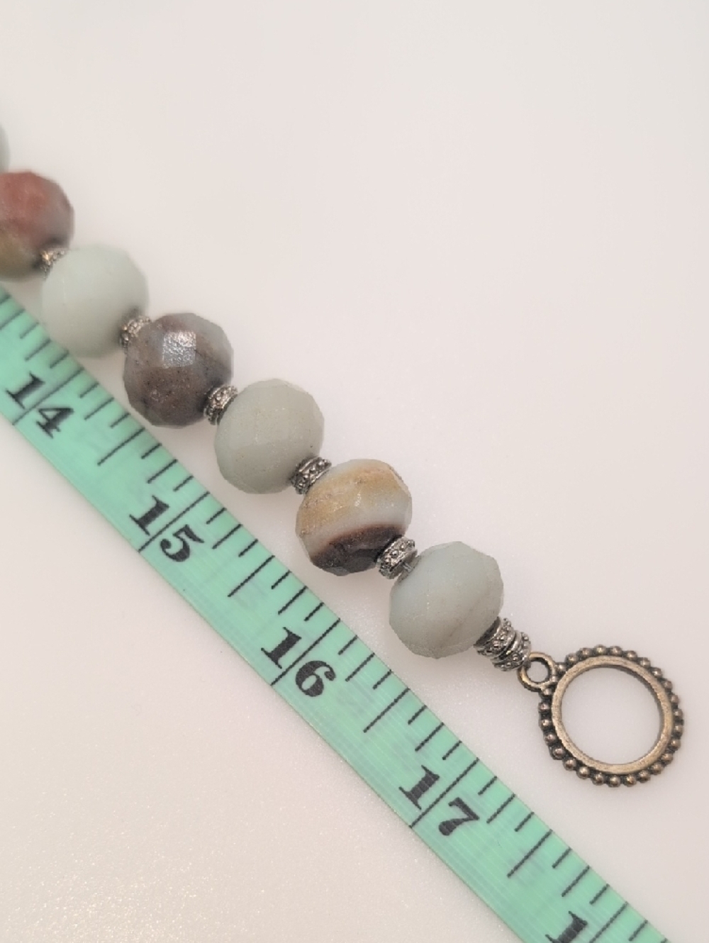 Natural Stone Faceted Beaded Necklace | Earth Tone Agate & Jasper Style cn - Picture 5 of 6